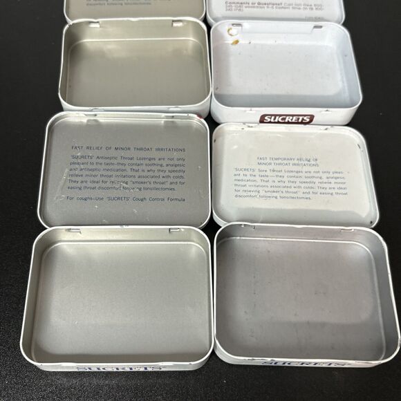 Vintage Sucrets Throat Lozenges - Lot of 4 Tins (empty) USA Movie Prop - Picture 3 of 4